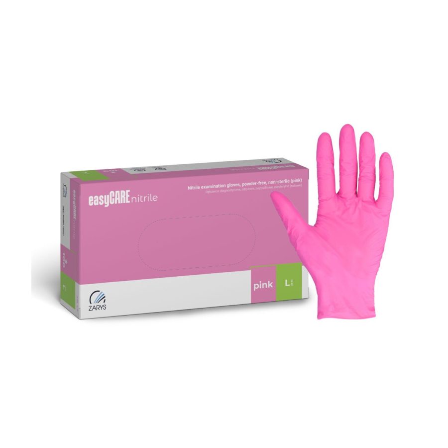 Rozā nitrila cimdi EasyCare 100 gab. kastīte Rozā nitrila cimdi EasyCare 100 gab. kastīte