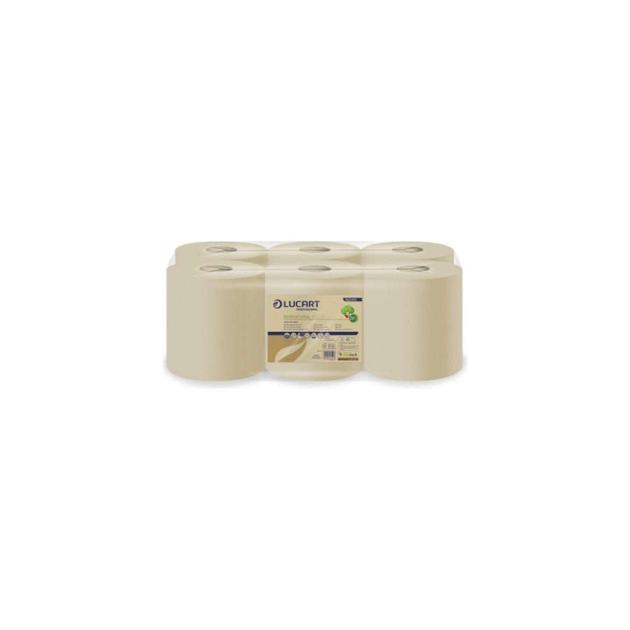 Lucart ECONATURAL 500 CF — divslāņu papīra dvieļi rullī no pārstrādātām tetrapakām Lucart ECONATURAL 500 CF — divslāņu papīra dvieļi rullī no pārstrādātām tetrapakām