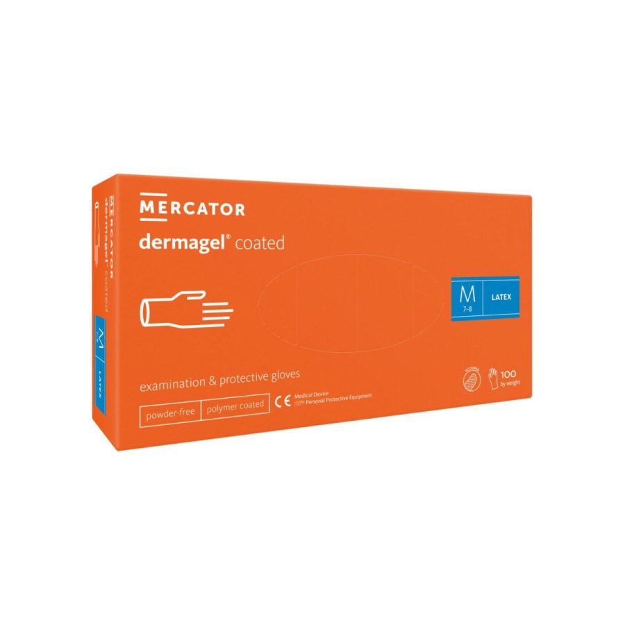 Lateksa cimdi, bez pūdera, MERCATOR latex Dermagel